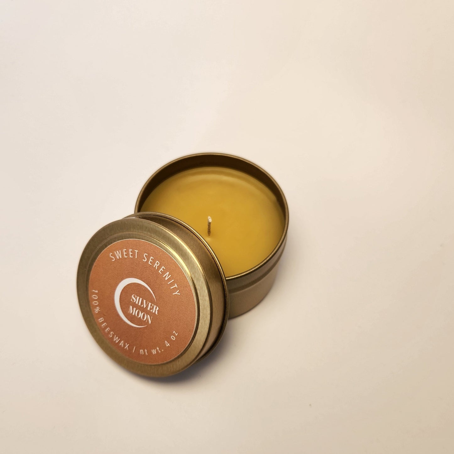 Sweet Serenity - 4oz Beeswax Candle in Gold Tin